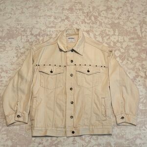 Old Navy Beige Jean Jacket with Studded Detail